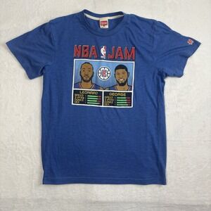 Homage NBA Jam LA Clippers Kawhi Leonard‎ Blue Short Sleeve Shirt Men's Medium